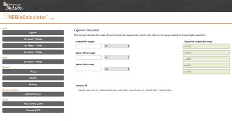 Neb Biocalculator