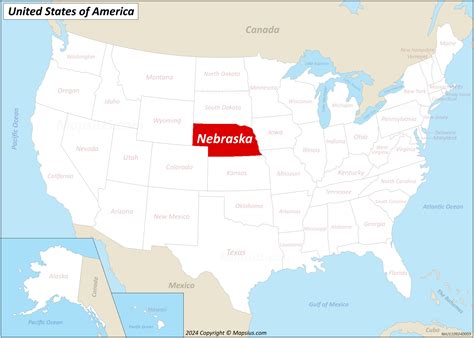 nebraska on us map