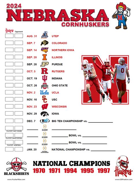 nebraska schedule