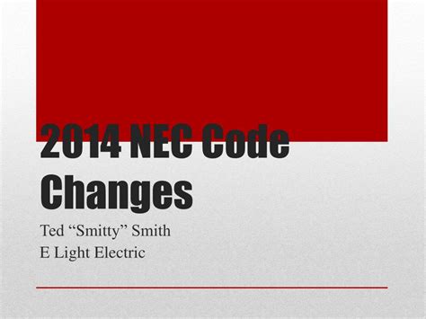 Nec 2014 Powerpoint Changes