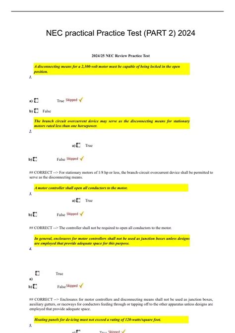 Nec Practice Test Free