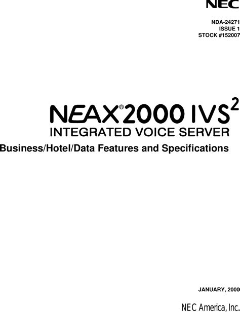 Read Nec 2000 User Guide 