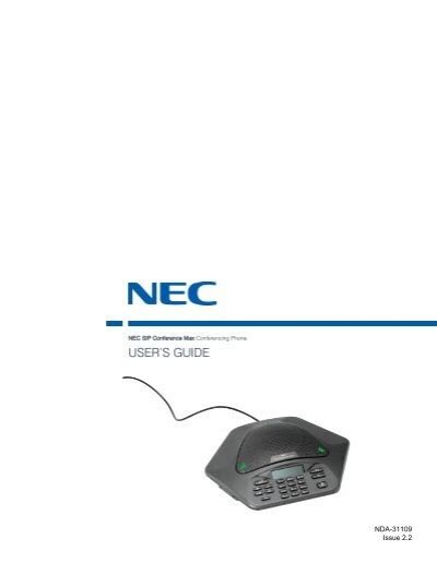 Download Nec Conference Max User Guide 