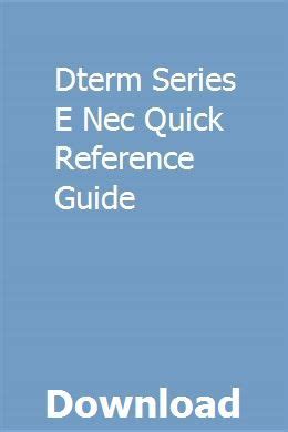 Read Nec Dterm Series E Guide 