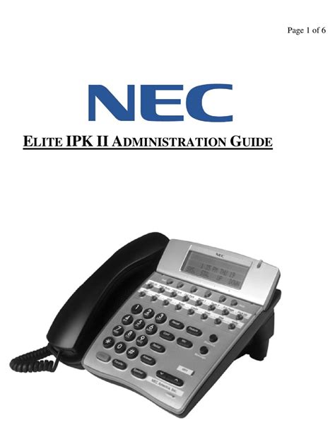 Read Nec Elite Ipk System Manager Reference Guide 