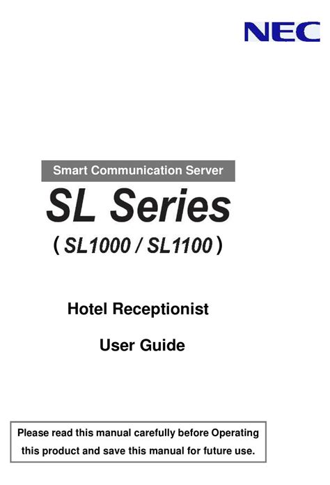 Read Online Nec Sl1000 User Guide 