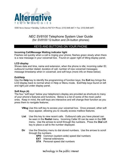 Full Download Nec Sv8100 User Guide 