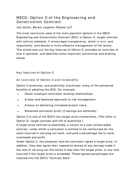 Full Download Nec3 Option C Pdf 