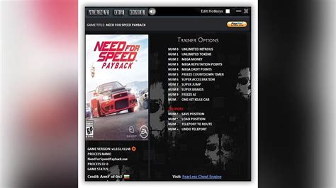 Need For Speed Payback Trainer