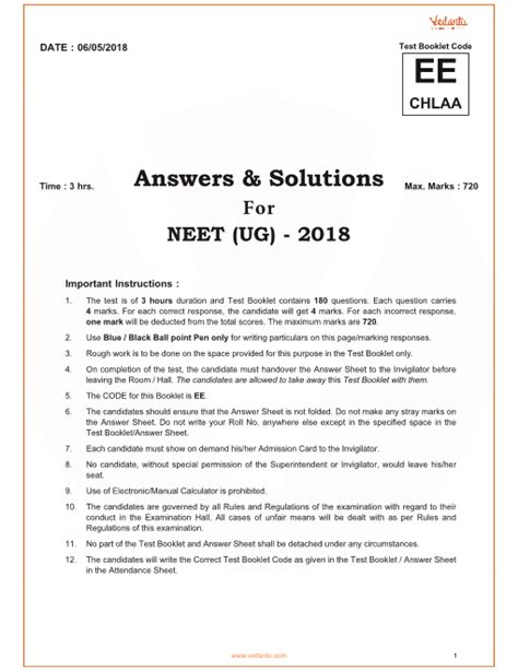 Neet 2018 Question Paper