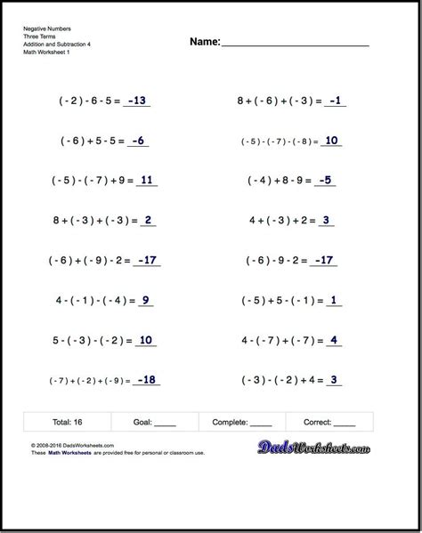Negative Numbers Exercise For Grade 7 Live Worksheets Negative Numbers 7th Grade Worksheet - Negative Numbers 7th Grade Worksheet