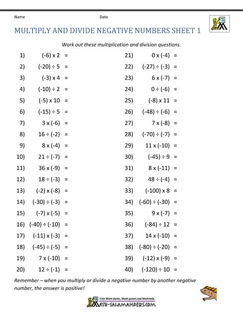 Negative Numbers Multiplication And Division 7th Grade Khan Negative Numbers 7th Grade Worksheet - Negative Numbers 7th Grade Worksheet