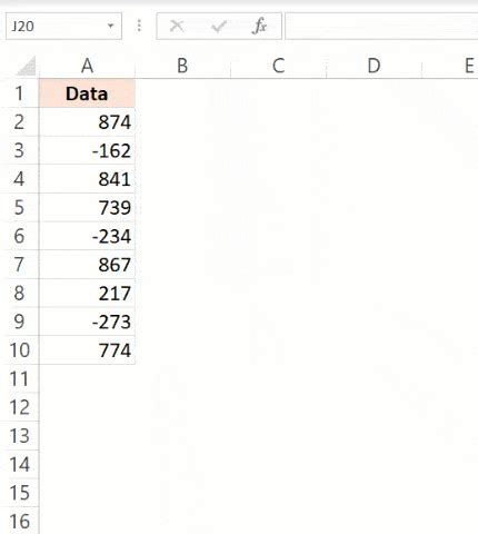 negativt tal excel