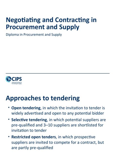 Negotiating And Contracting In Procurement And Supply