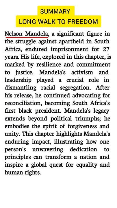 Nelson Mandela Class 10 Summary