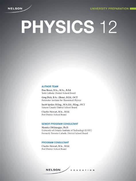 Nelson Physics Grade 12 Solution Manual