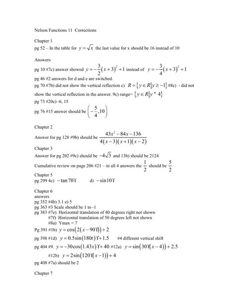 Full Download Nelson Functions 11 Solutions Chapter 1 