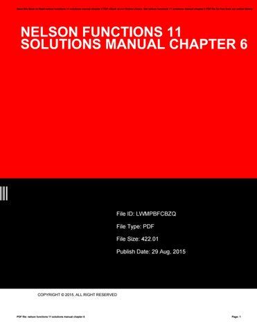 Read Nelson Functions 11 Solutions Chapter 6 