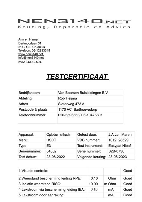 nen 3140 keuring hoe vaak