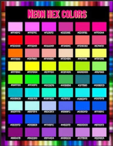 Neon Color Chart