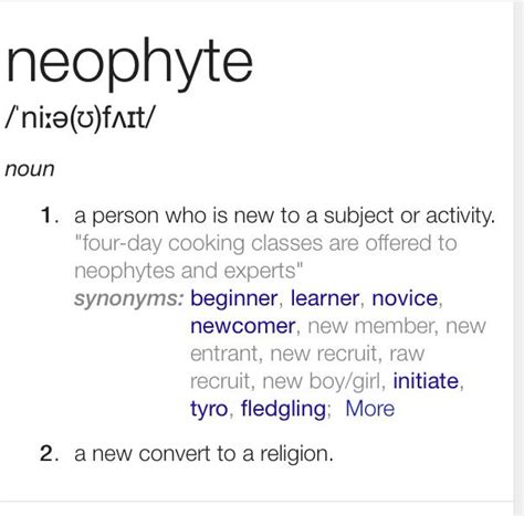 neophyte meaning - definition of neophyte by Mnemonic Dictionary