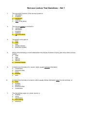 Read Online Nervous Lecture Test Questions Set 1 