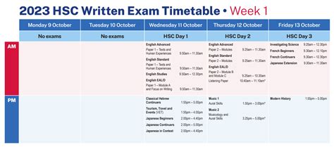 Nesa Hsc Timetable