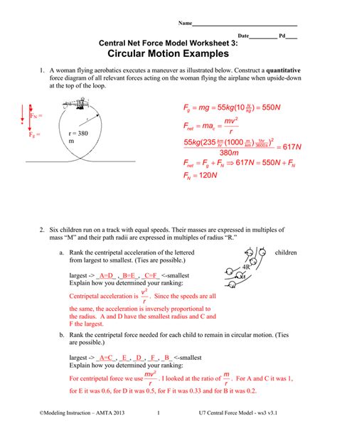 Net Force Worksheet Answers Centripetal Force Worksheet With Answers - Centripetal Force Worksheet With Answers