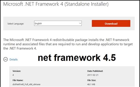 net framework 4.5 2 -