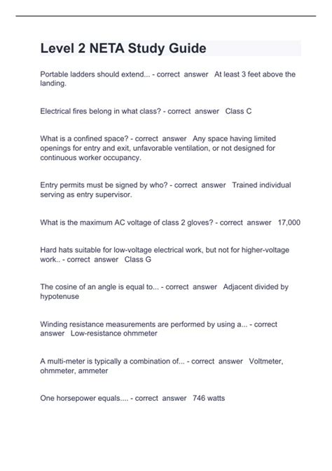 Neta 3 Test Study Guide