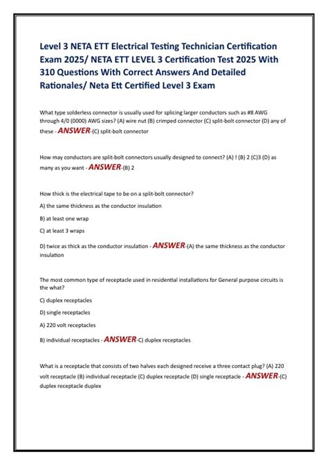 neta technician test questions