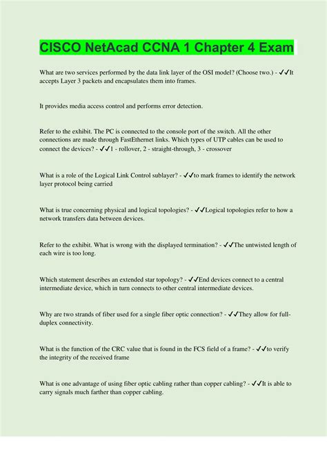 Read Online Netacad Chapter 4 Exam 