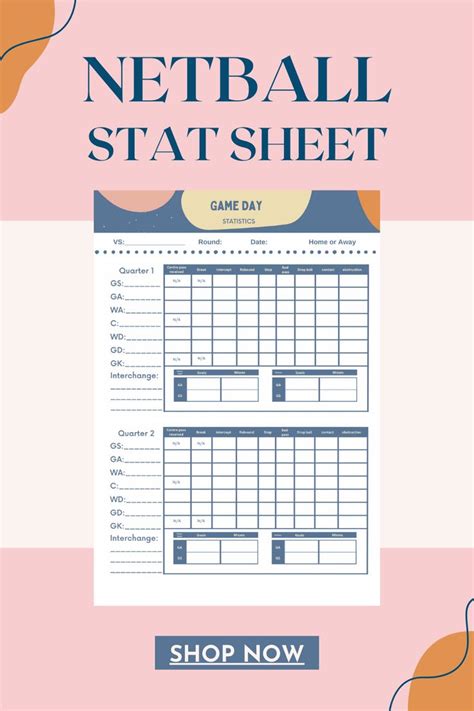 Netball Statistics Template