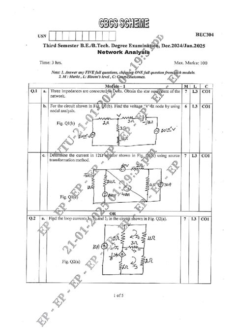 Network Analysis Previous Question Papers