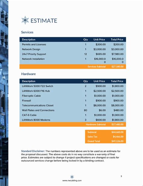 network cabling proposal template