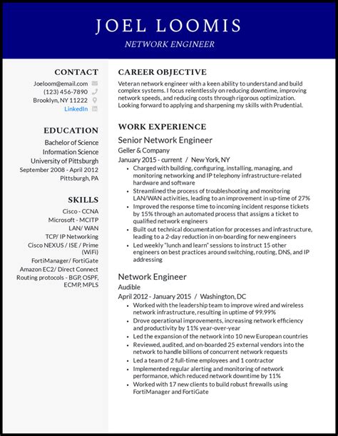 network engineer biography examples