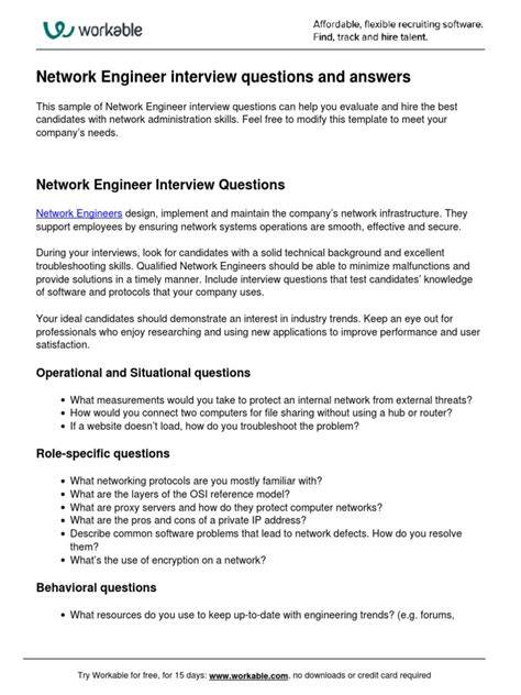 Network Engineer Interview Questions And Answers