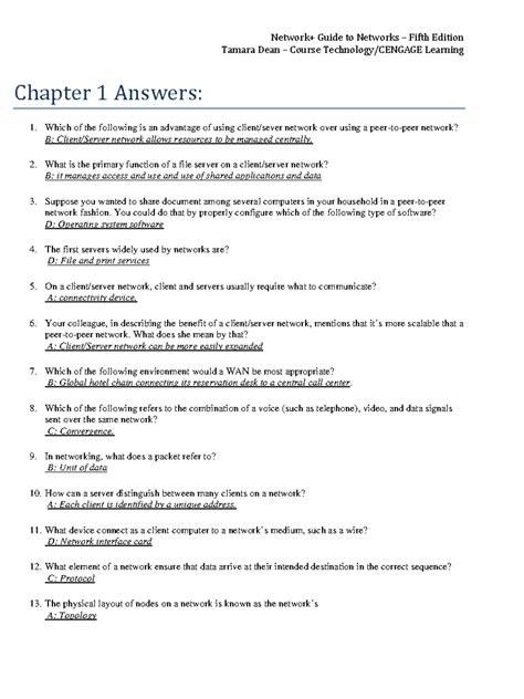 Download Network Guide To Networks Answers Chapter 1 