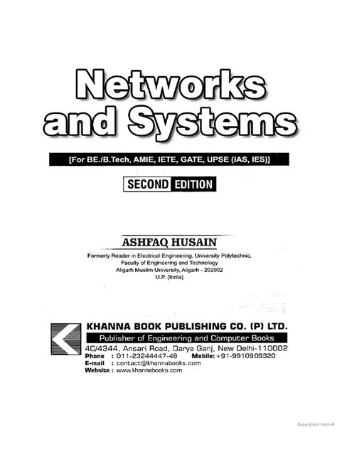 Read Networks And Systems By Ashfaq Hussain Pdf 