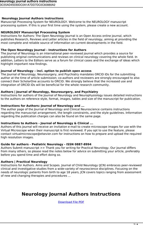 Full Download Neurology Journal Authors Instructions 