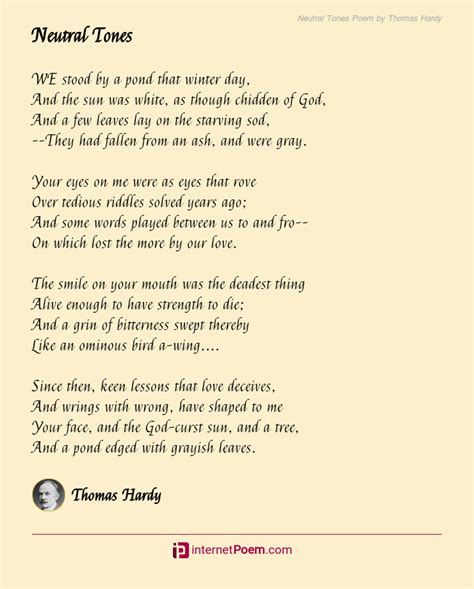 Neutral Tones Thomas Hardy
