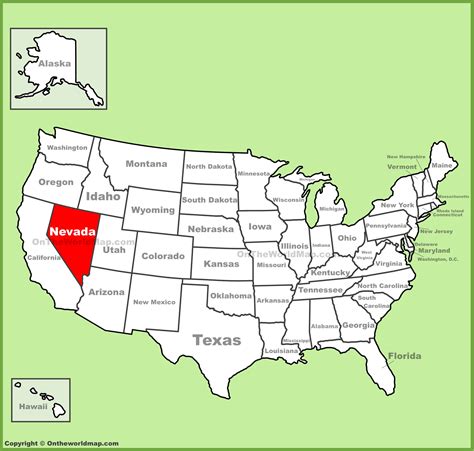 nevada on us map