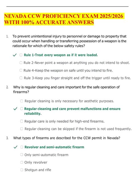 nevada proficiency answers