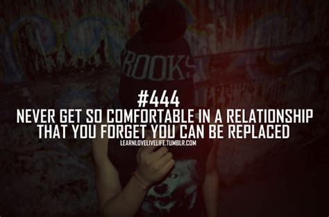 never get comfortable in a relationship