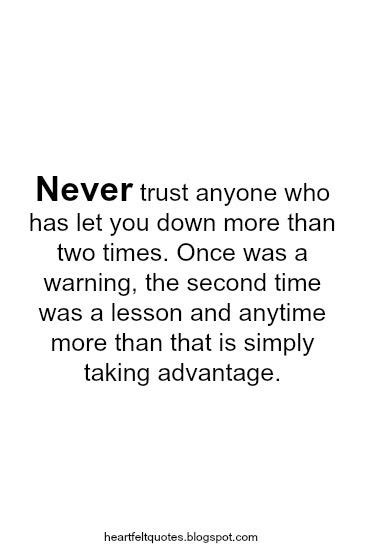 Never Trust Anyone More Than Yourself