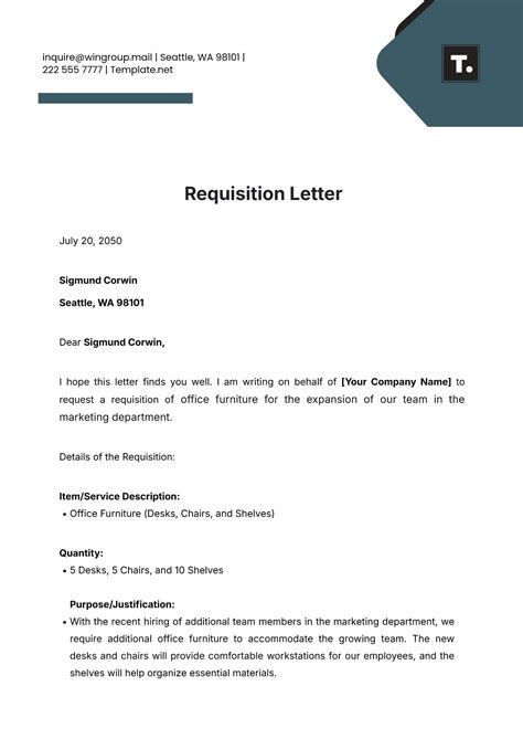 New Computer Requisition Letter Format