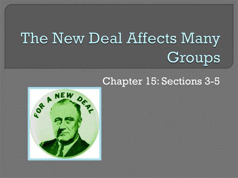 New Deal Affects Many Groups Answer Key