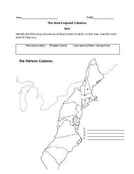 New England Colonies Quiz New England Colonies Activities - New England Colonies Activities