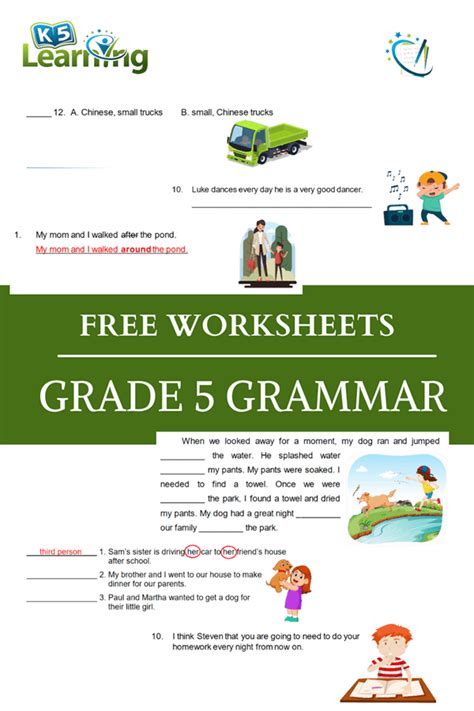 New Grade 5 Grammar Worksheets K5 Learning Grammar Worksheet 5th Grade Worksheet - Grammar Worksheet 5th Grade Worksheet