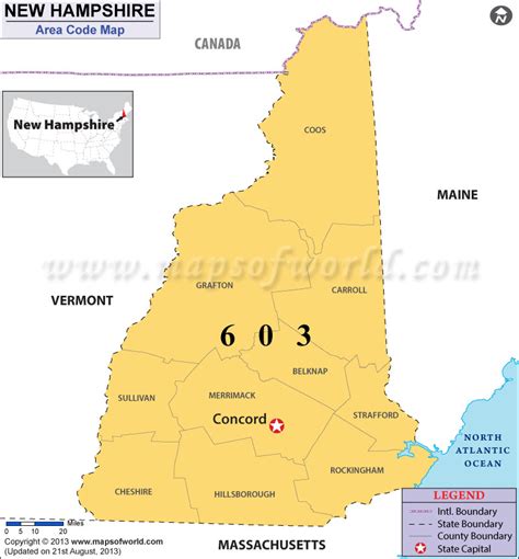 new hampshire area code